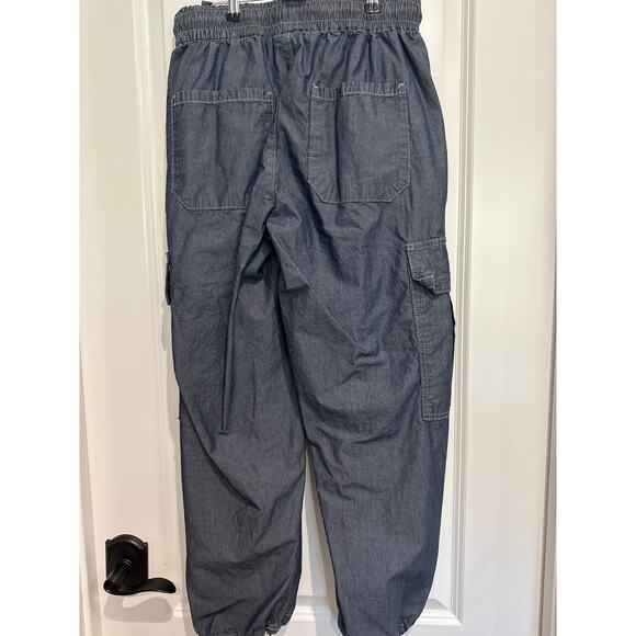 MSRP $148 Pilcro Denim Bungee Wide-Leg Parachute Trousers Size S | SAME DAY SHIP - Picture 7 of 10